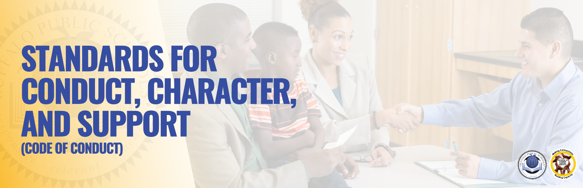 Standards for Conduct, Character & Support banner
