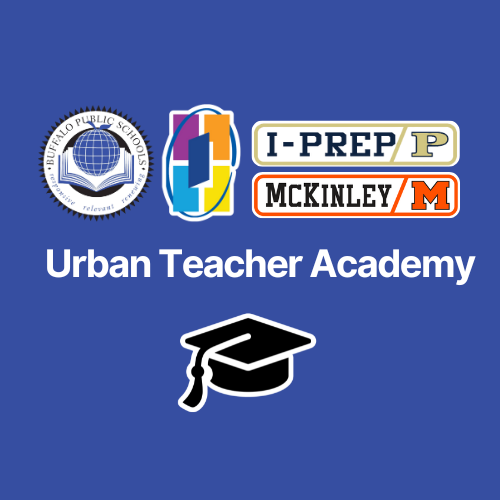 Urban Teaching Academy BPS/CTE logos. I-Prep McKinley | picture of a graduation cap