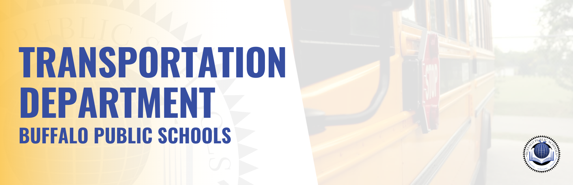 Transportation banner bus with actuating stop sign