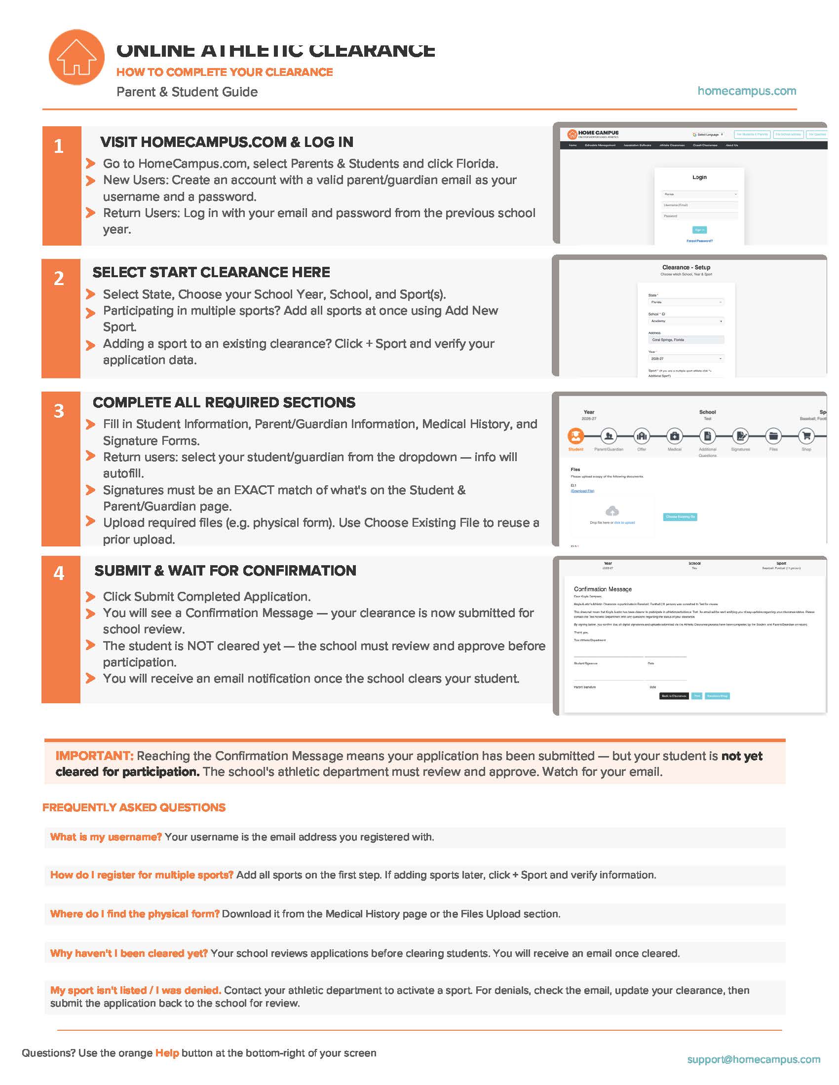 Directions on activating an account