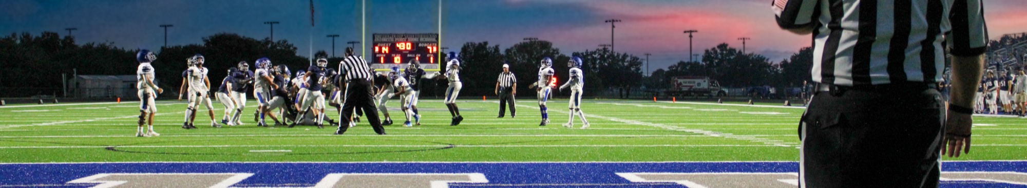 Football players during a game