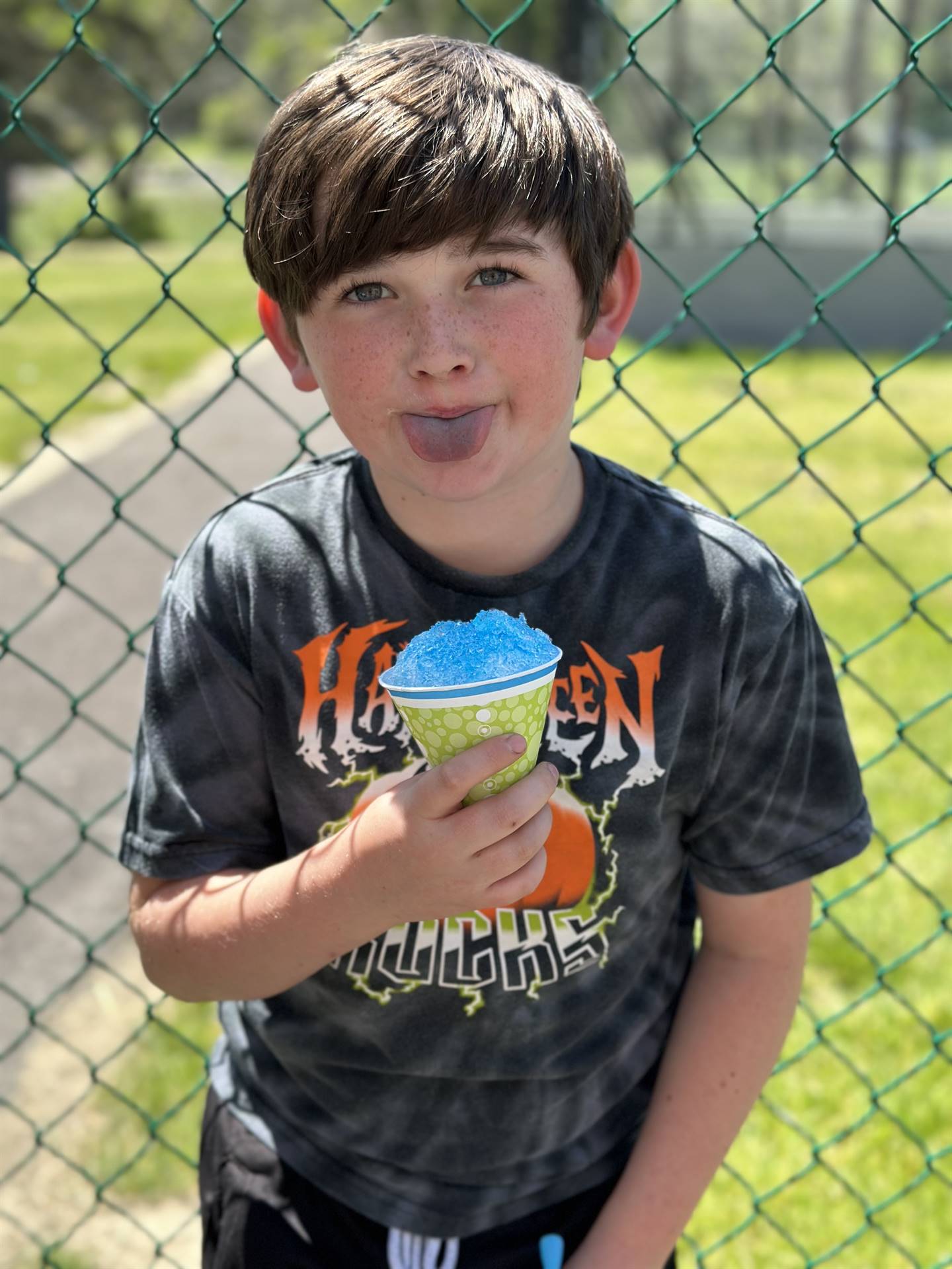 student enjoying a slushy