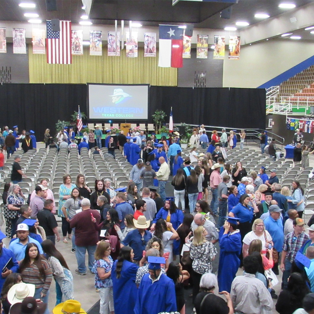 Graduation reception in coliseum arena