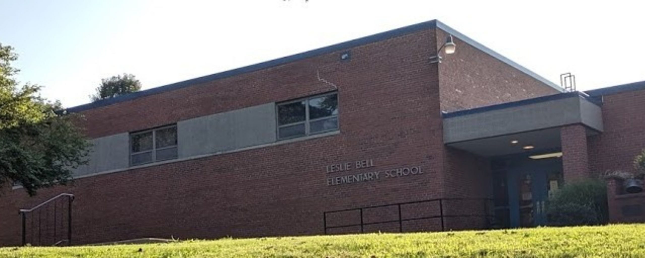 front of leslie bell elementary building 