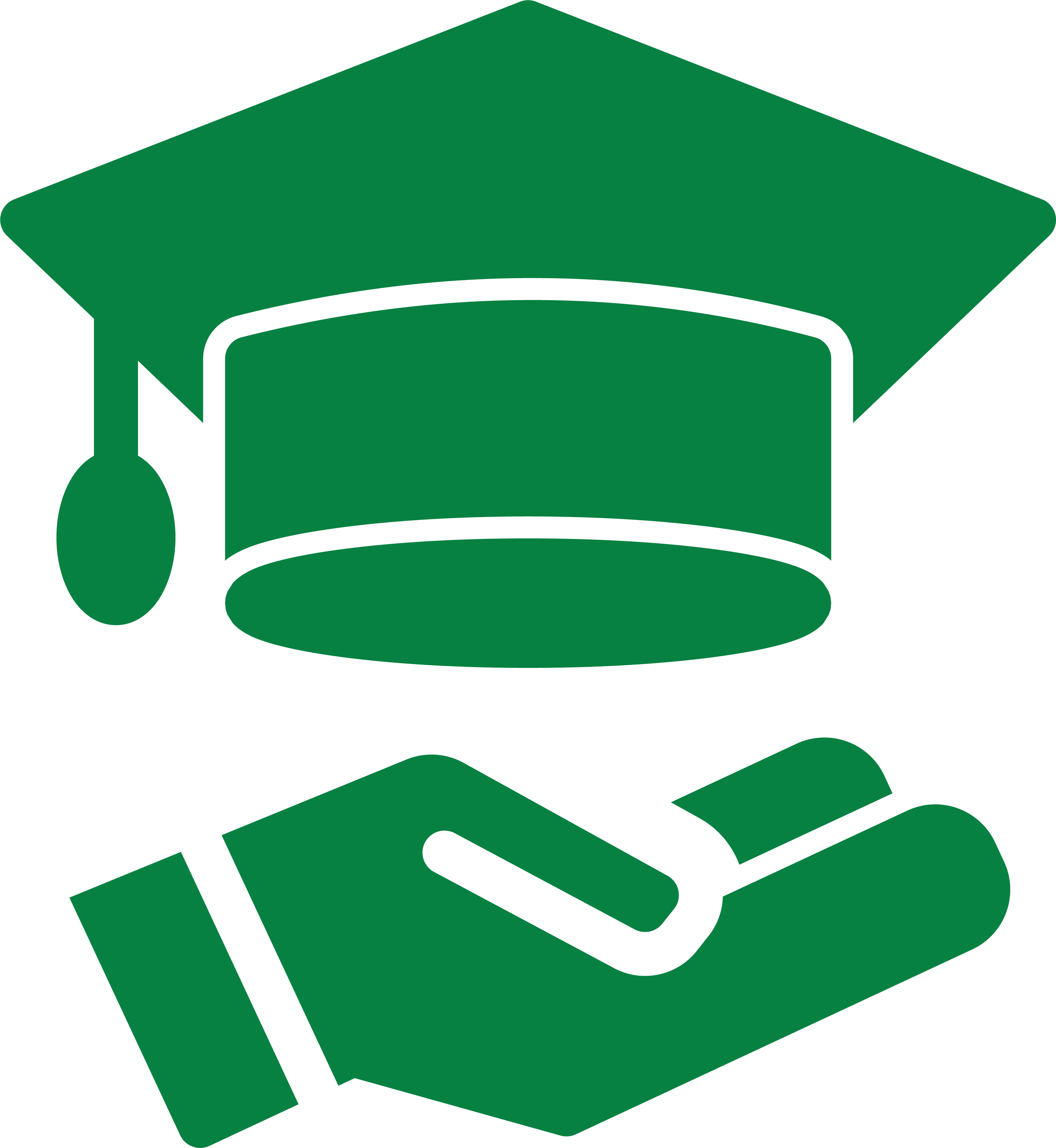 Icon of a hand being given a graduation cap