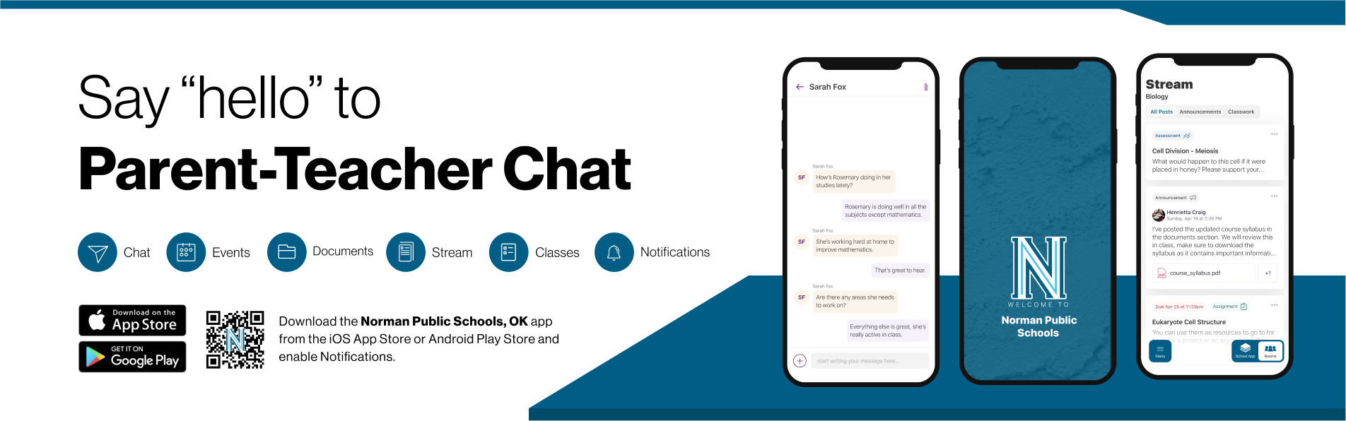 say hello to parent teacher chat