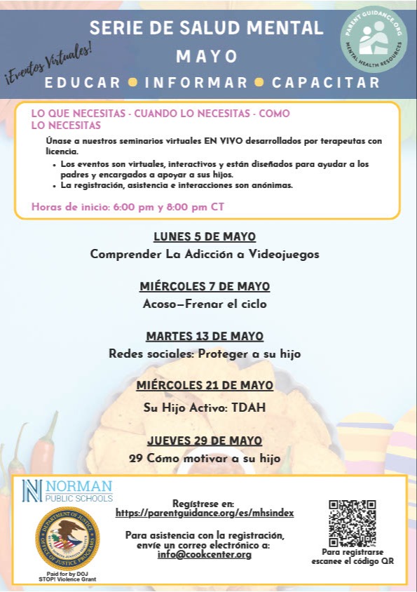 Spanish May calendar with events
