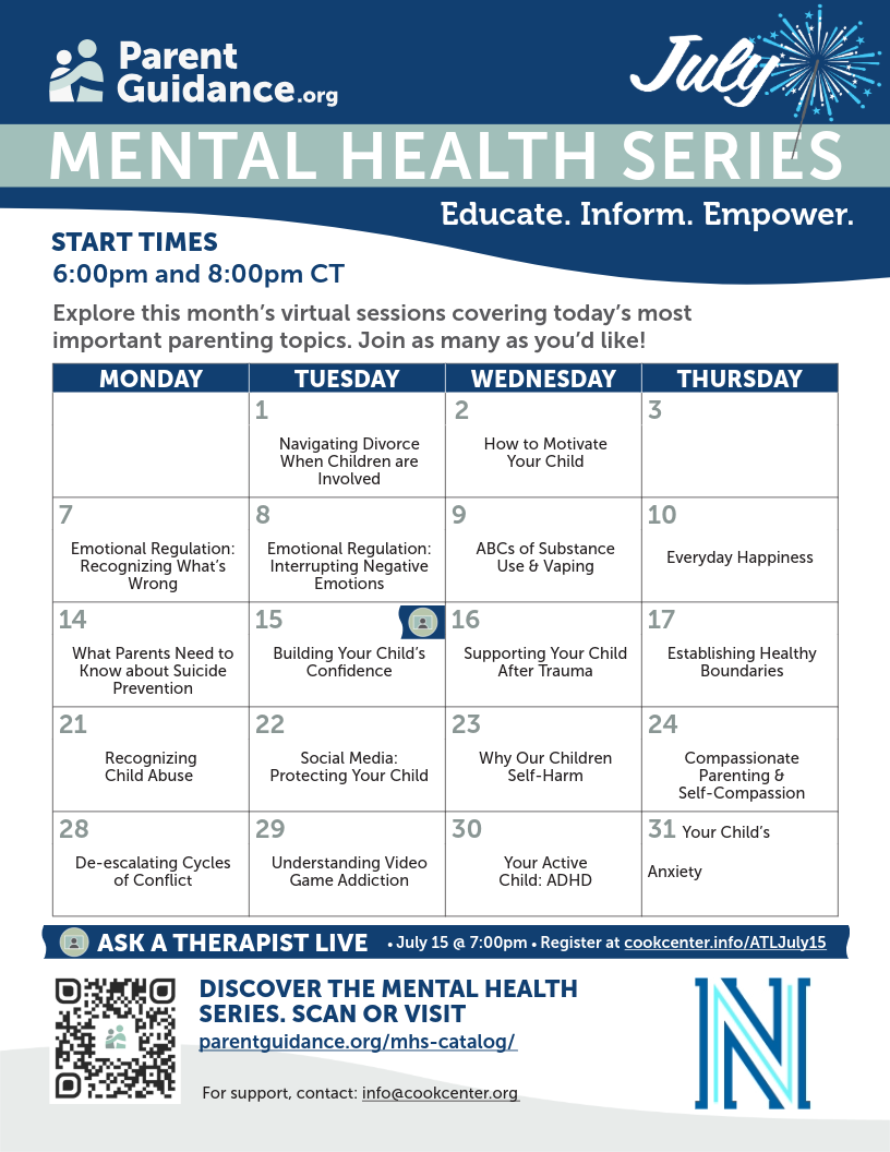 July Mental Health Calendar