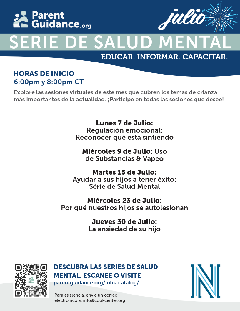 July SPANISH Mental Health Calendar