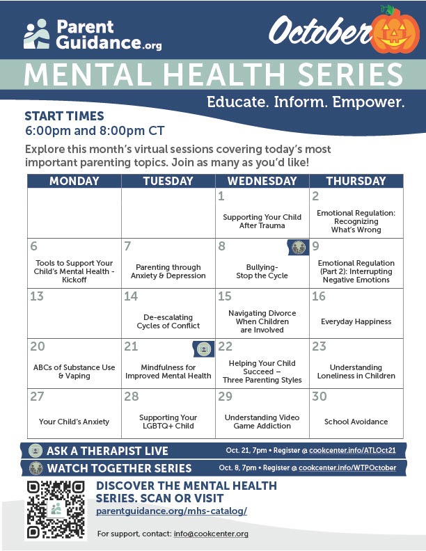 October Mental Health Calendar
