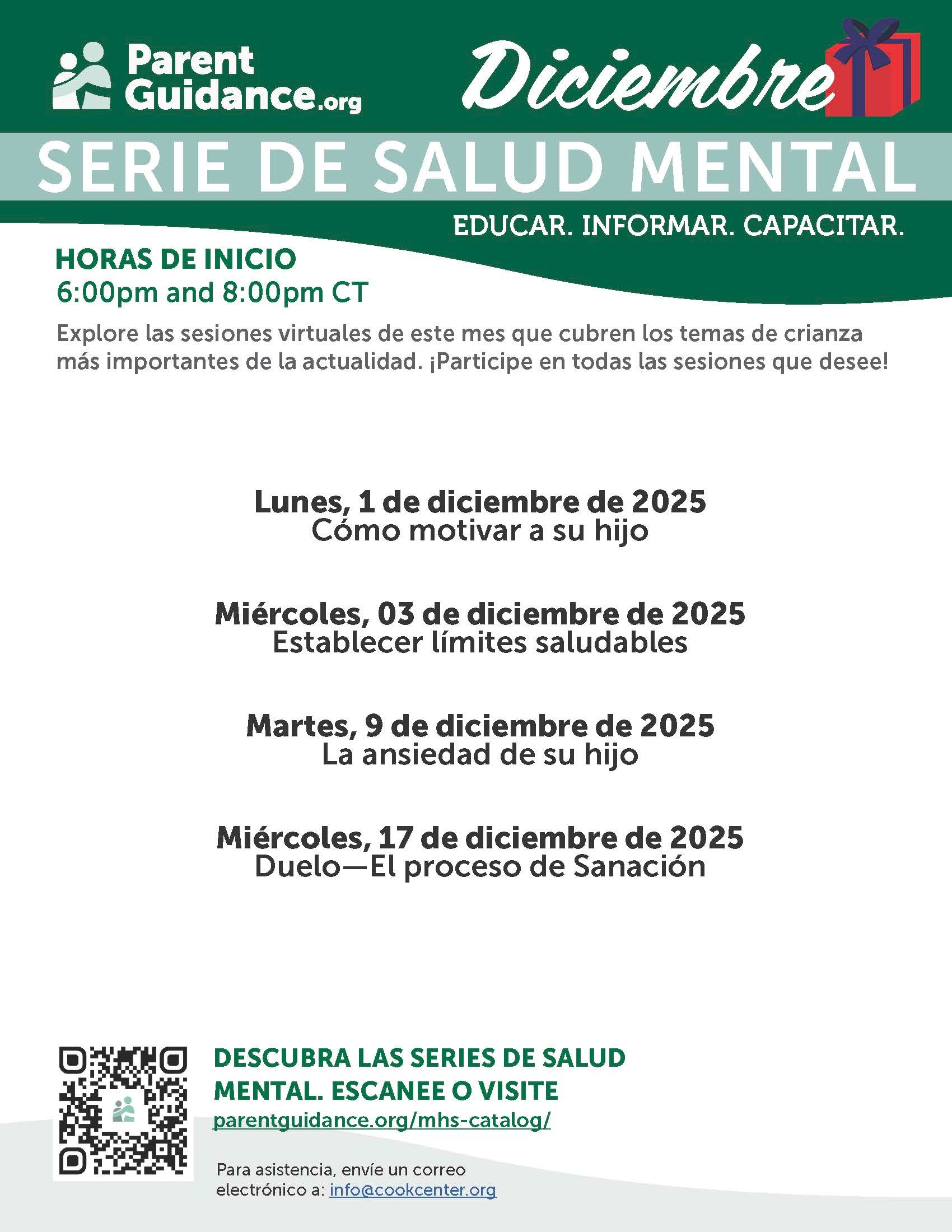 December MH Spanish Calendar