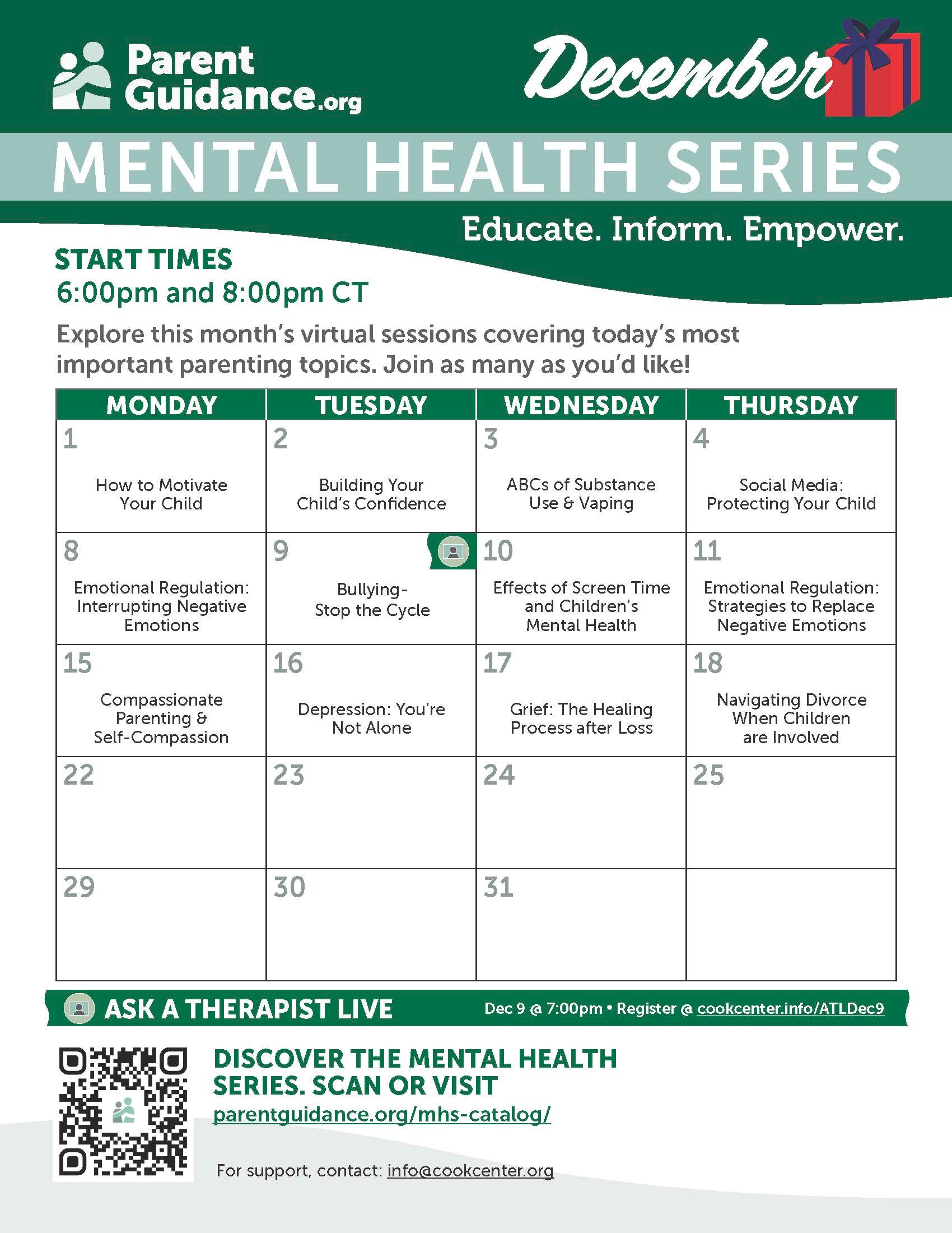 December MH Calendar