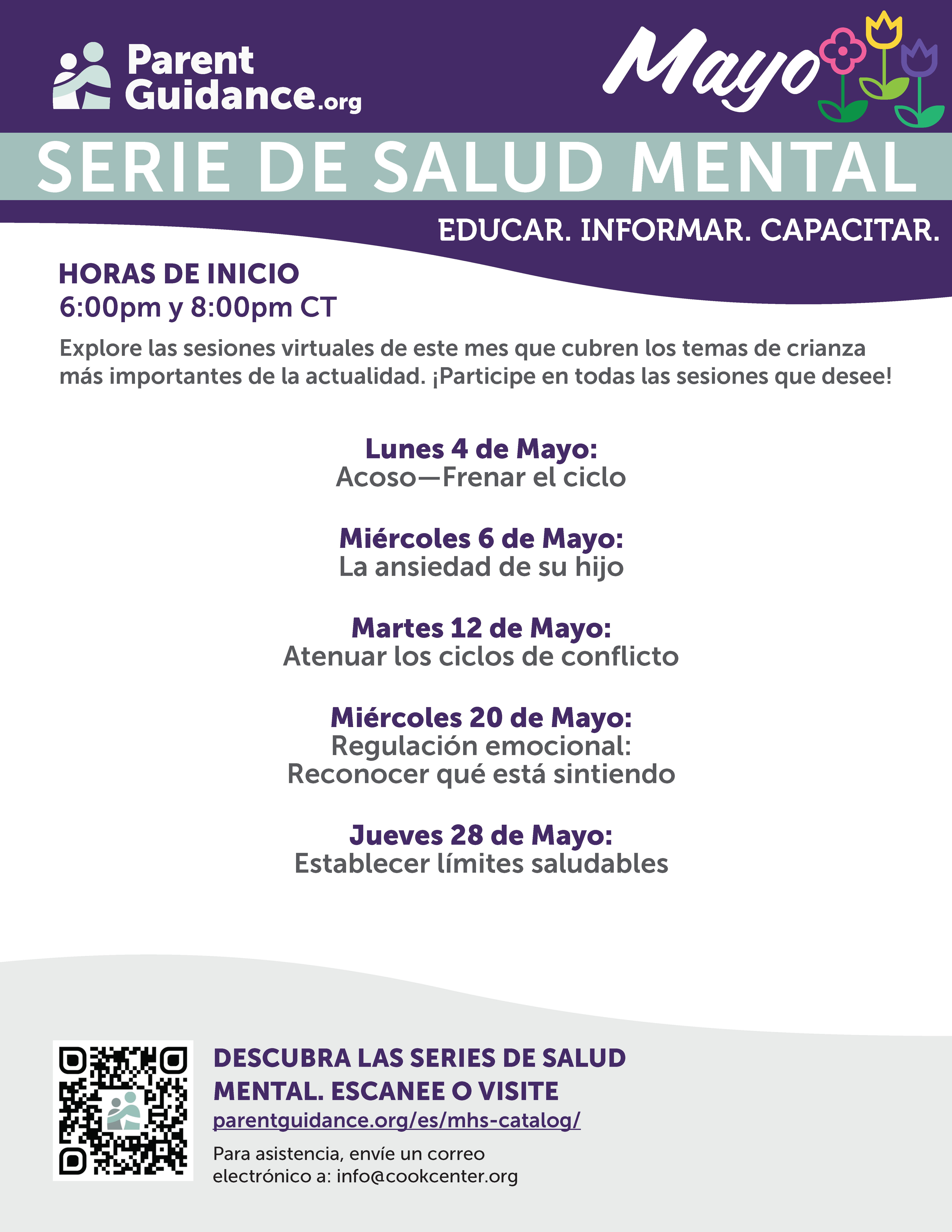 May Mental Health Calendar - Spanish