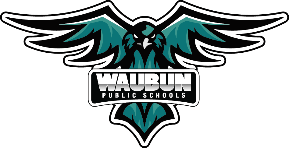 Waubun Public Schools School Logo Teal Thunderbird