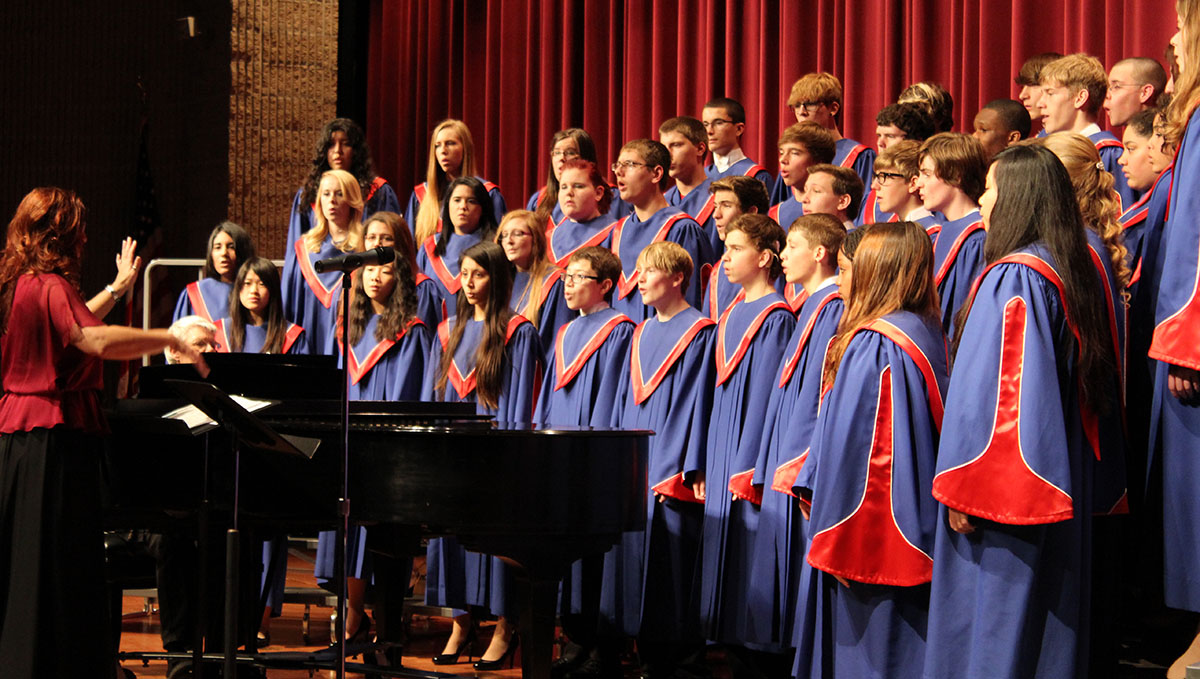 students performing on concert at the MHS Holiday Concert