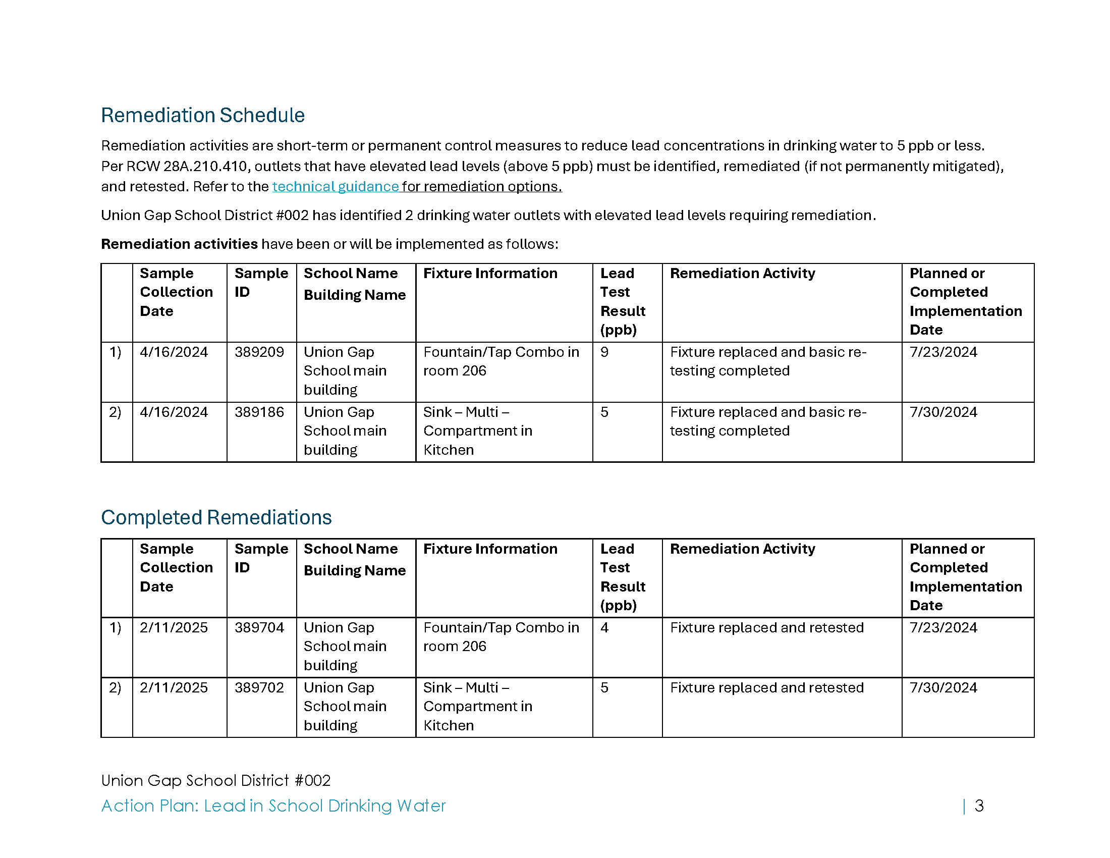 Page 3 of lead action plan