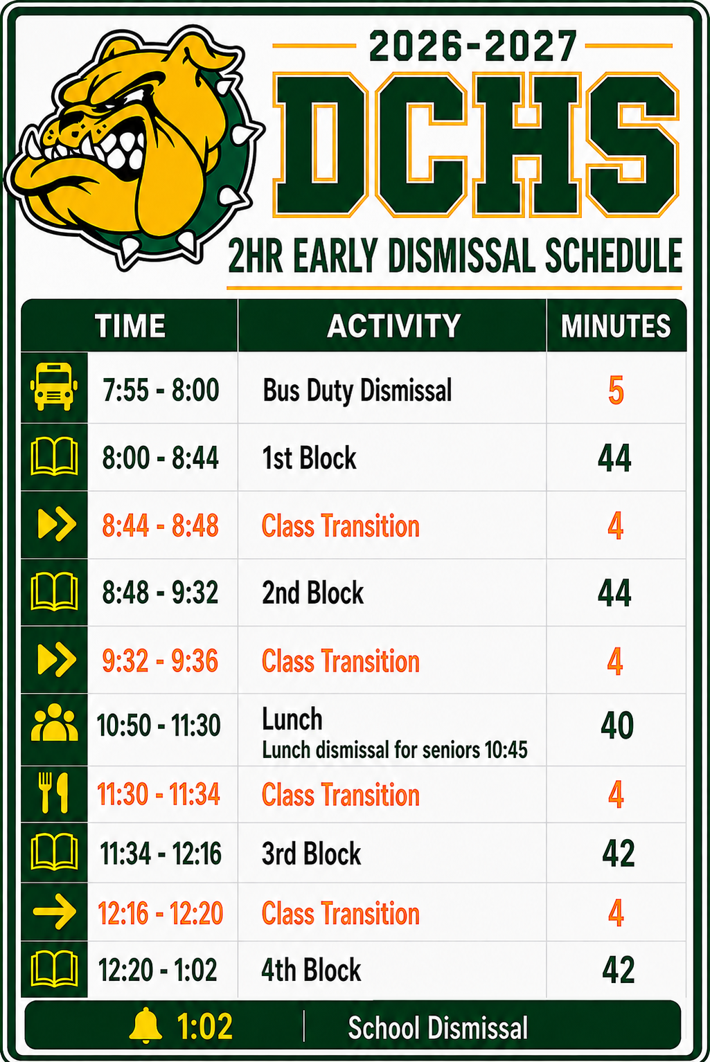 2-Hr Early Dismissal