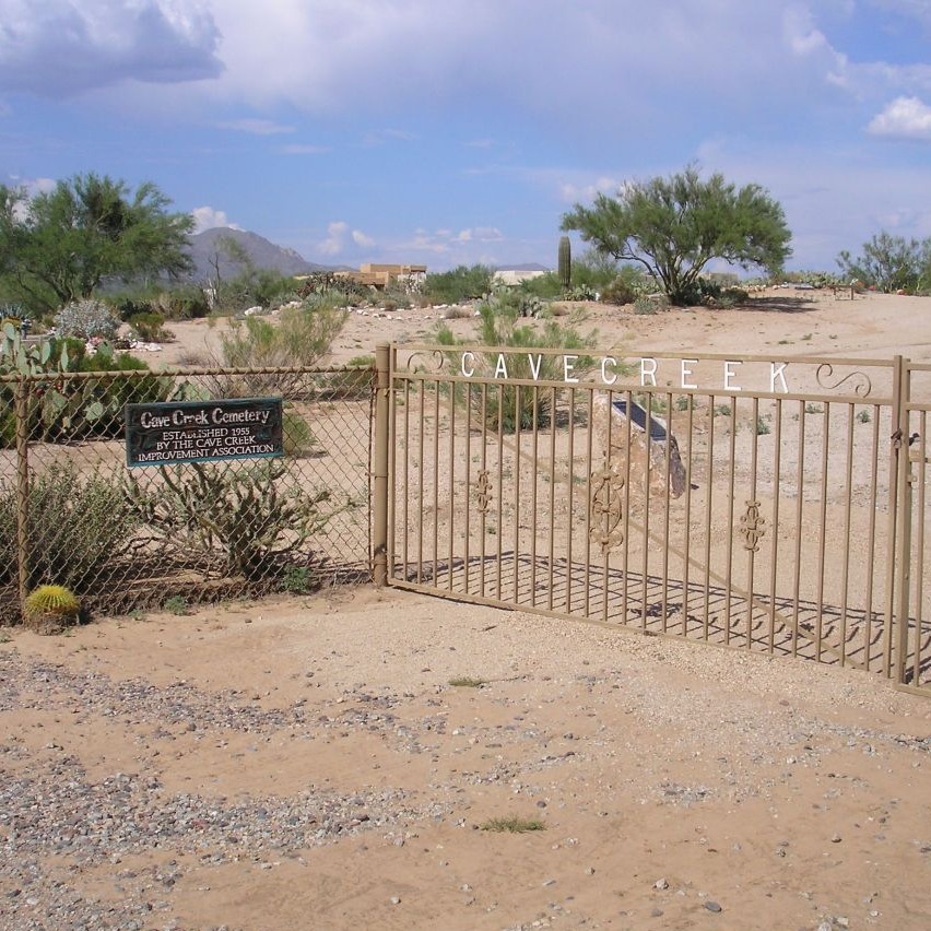 Entrance of the Cave Creek Memorial Cemetery