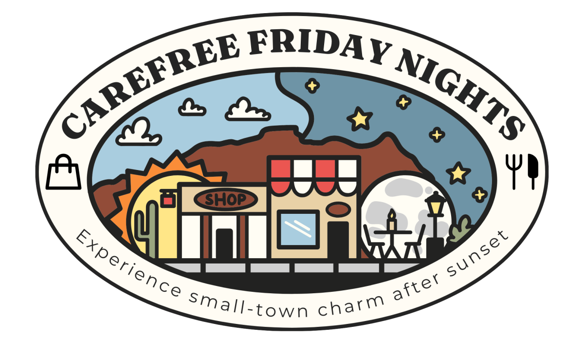 A logo for Carefree Friday Nights and below the text is "Experience small-town charm after sunset"