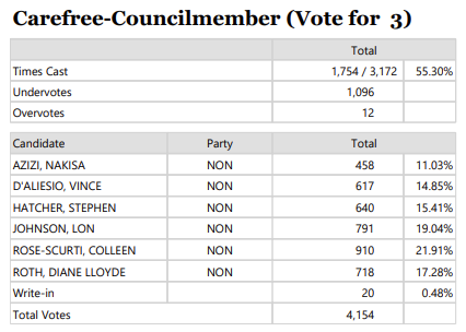 Council voting results