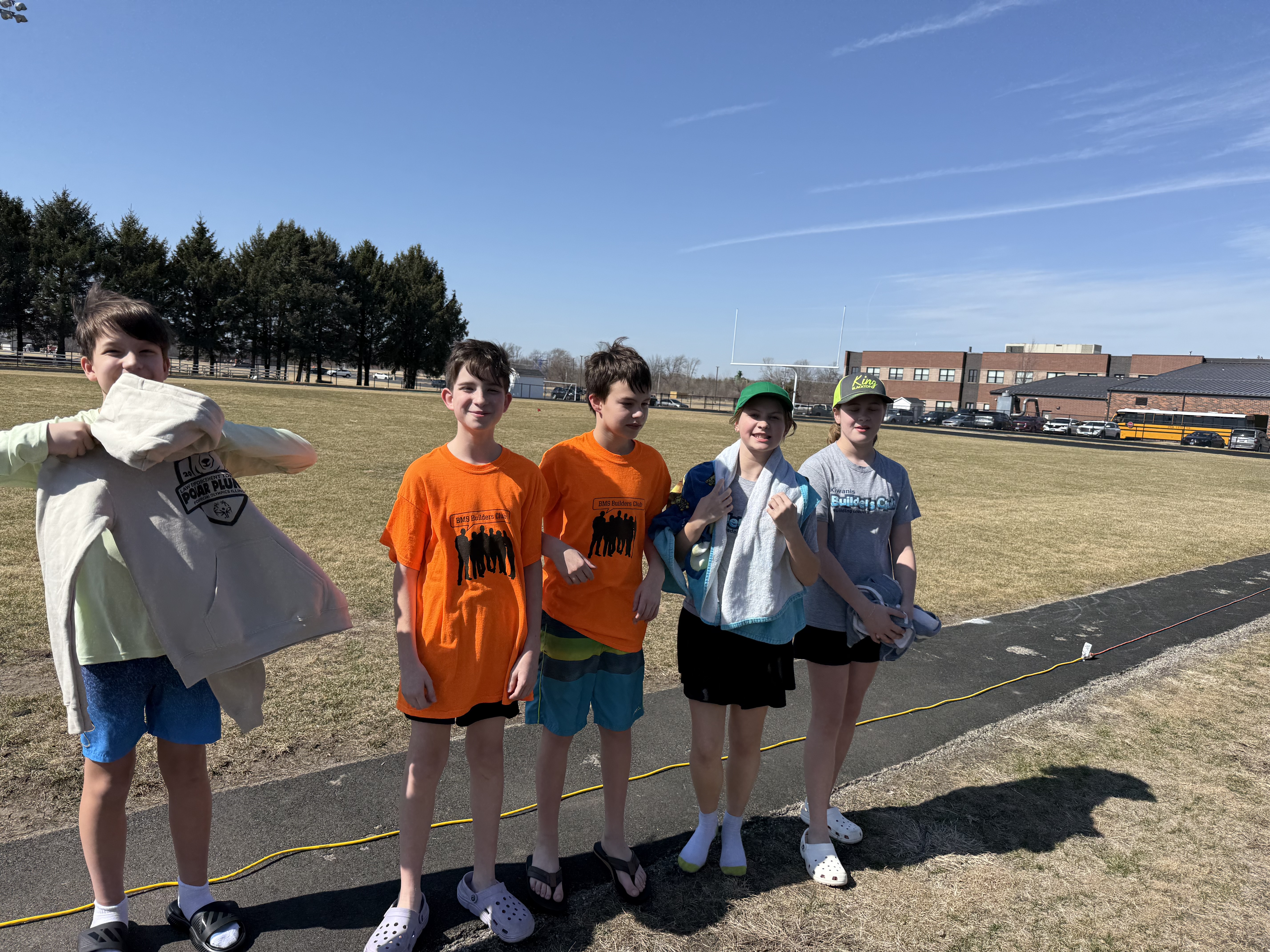 students posing for a picture before the Polar Plunge