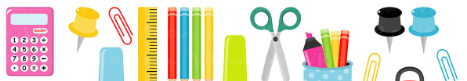 Strip of school supplies