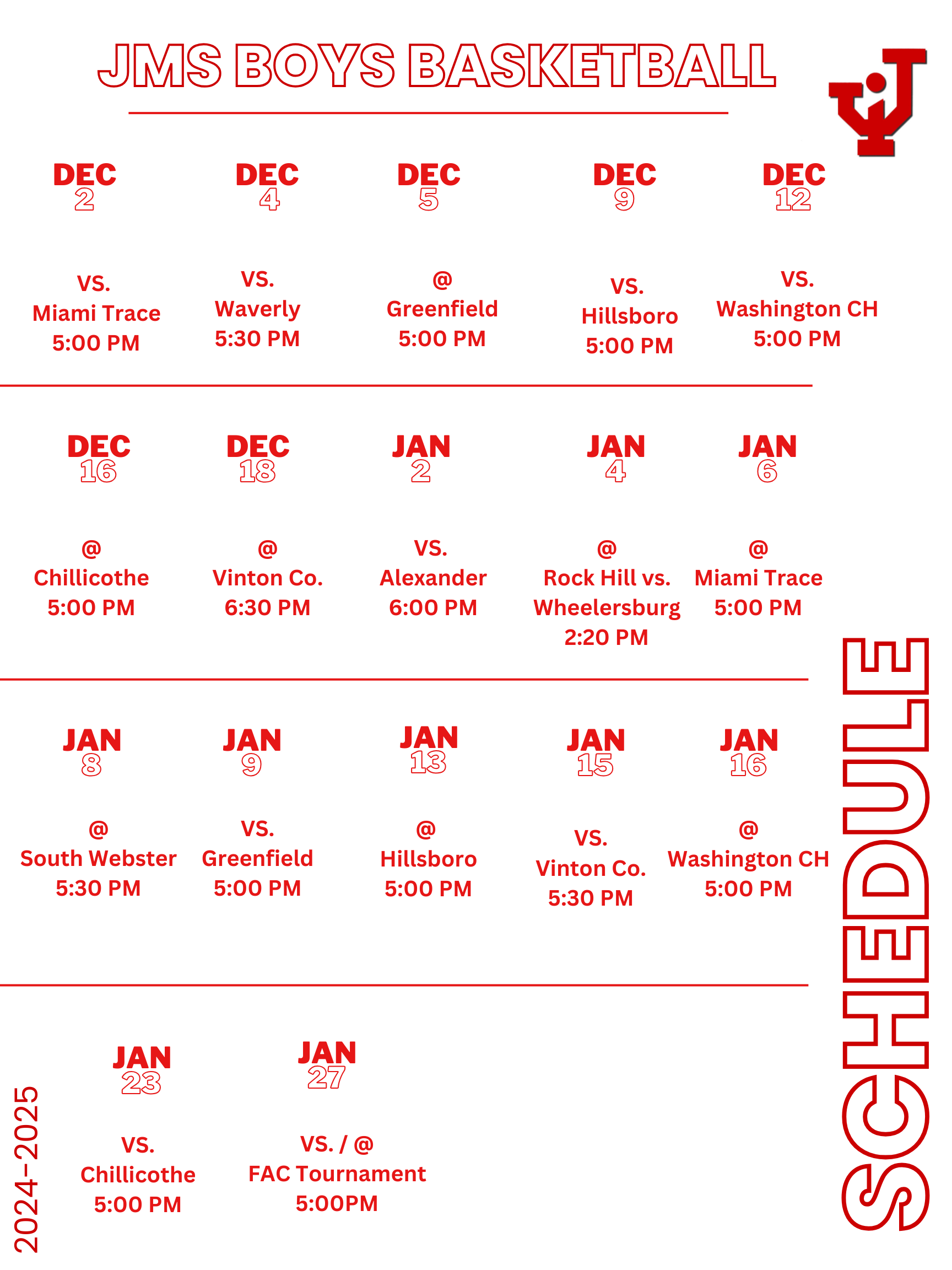 boys basketball schedule