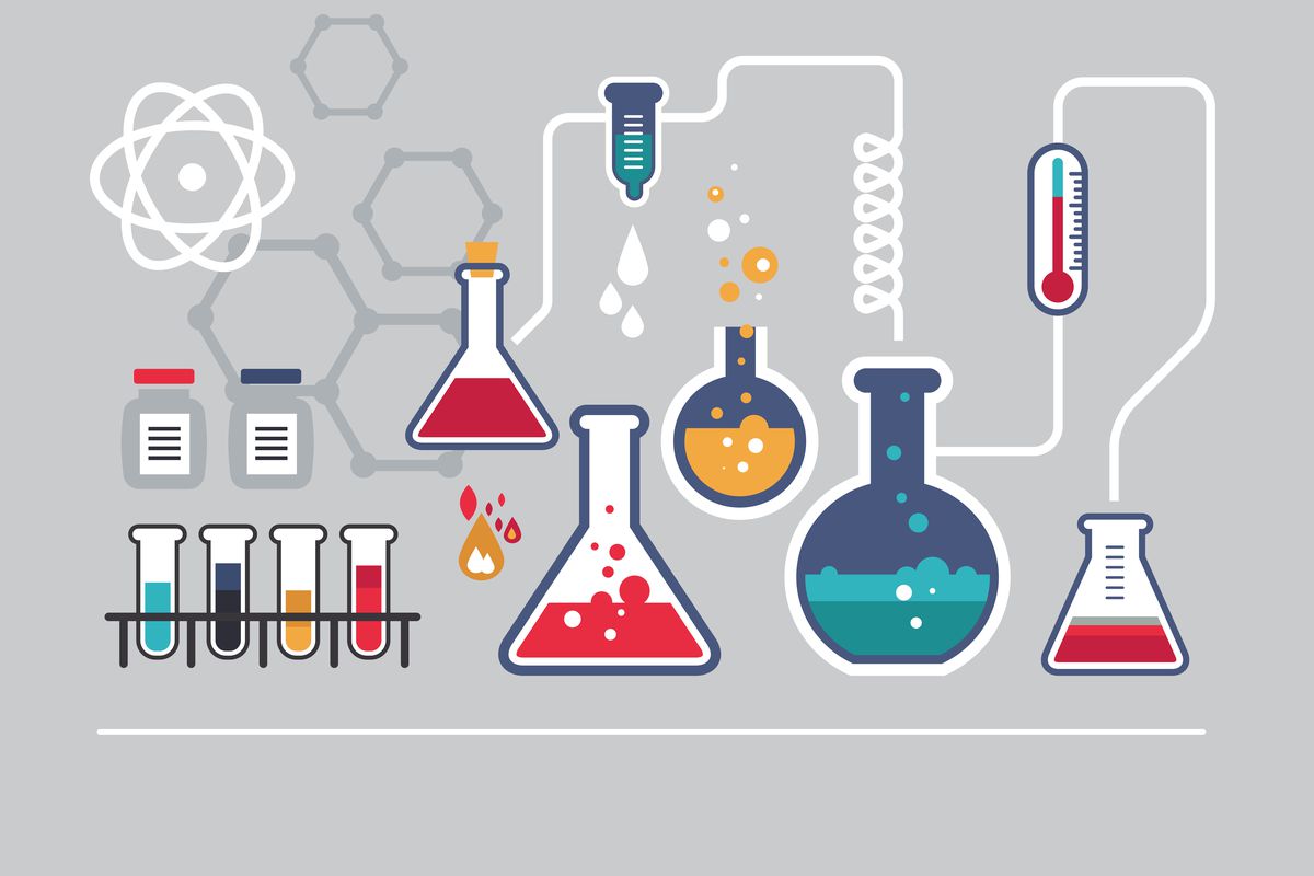 animated icons of a laboratory objects