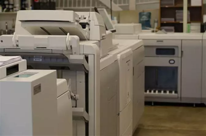 printing machines inside a room