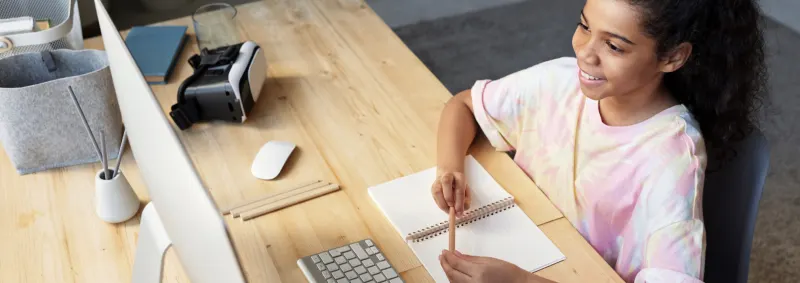 Girl studying