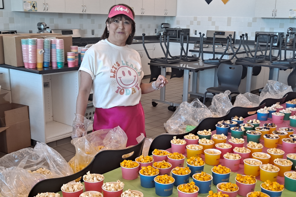 Popcorn Station in the Teacher's Lounge