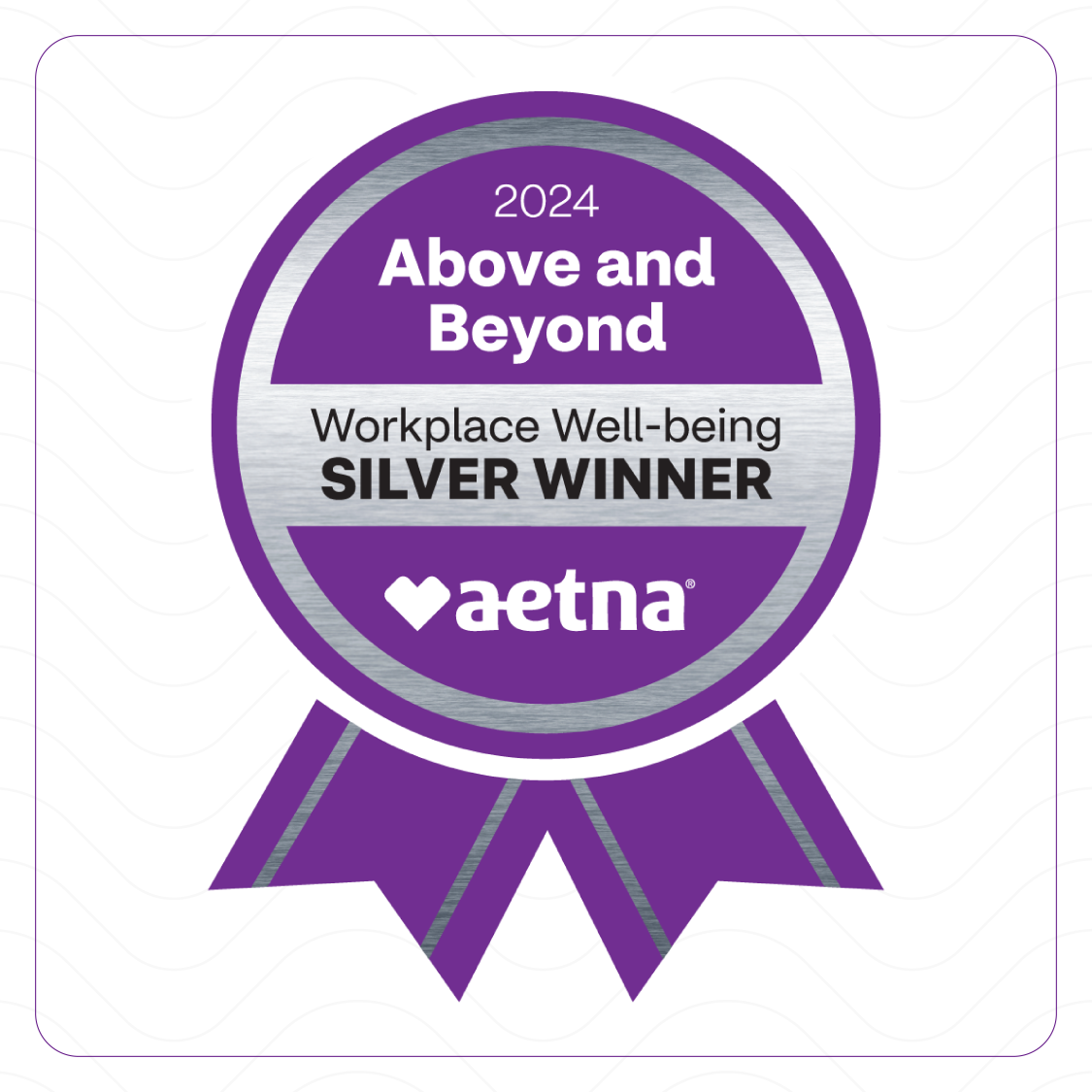 Aetna Silver Award - Purple Ribbon with Text