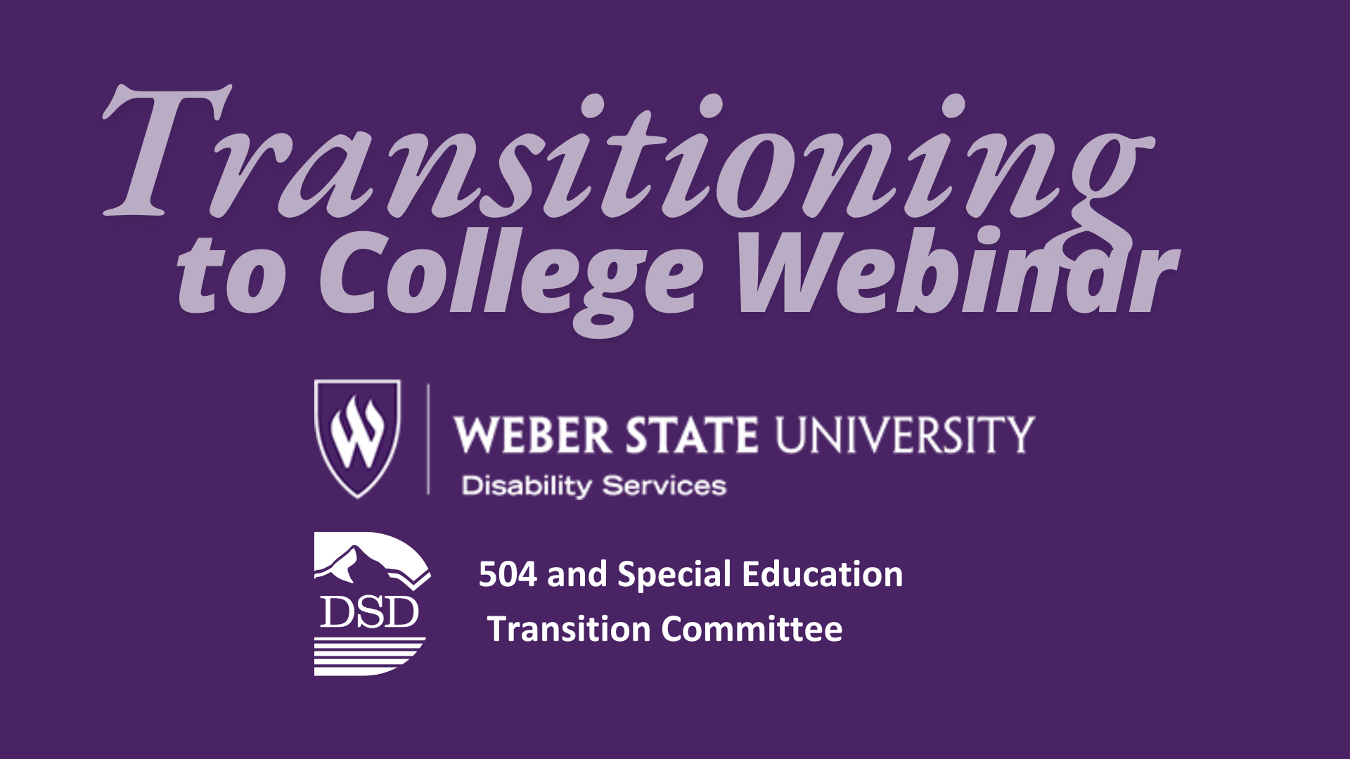 Webinar - WSU Transition to College