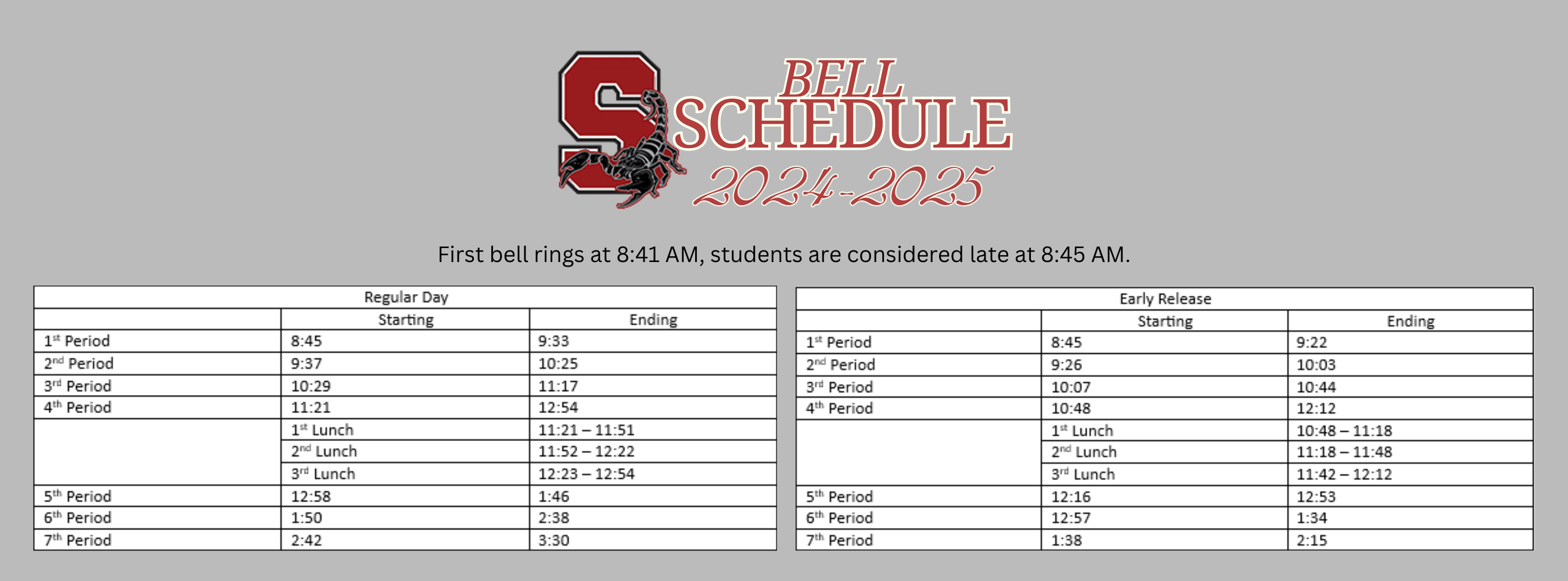 Bell Schedule