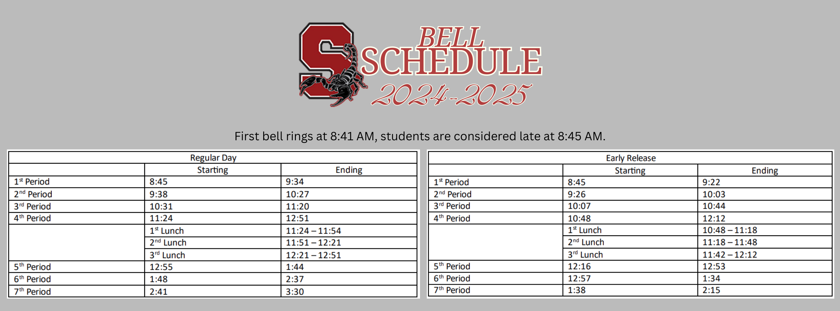 Bell Schedule