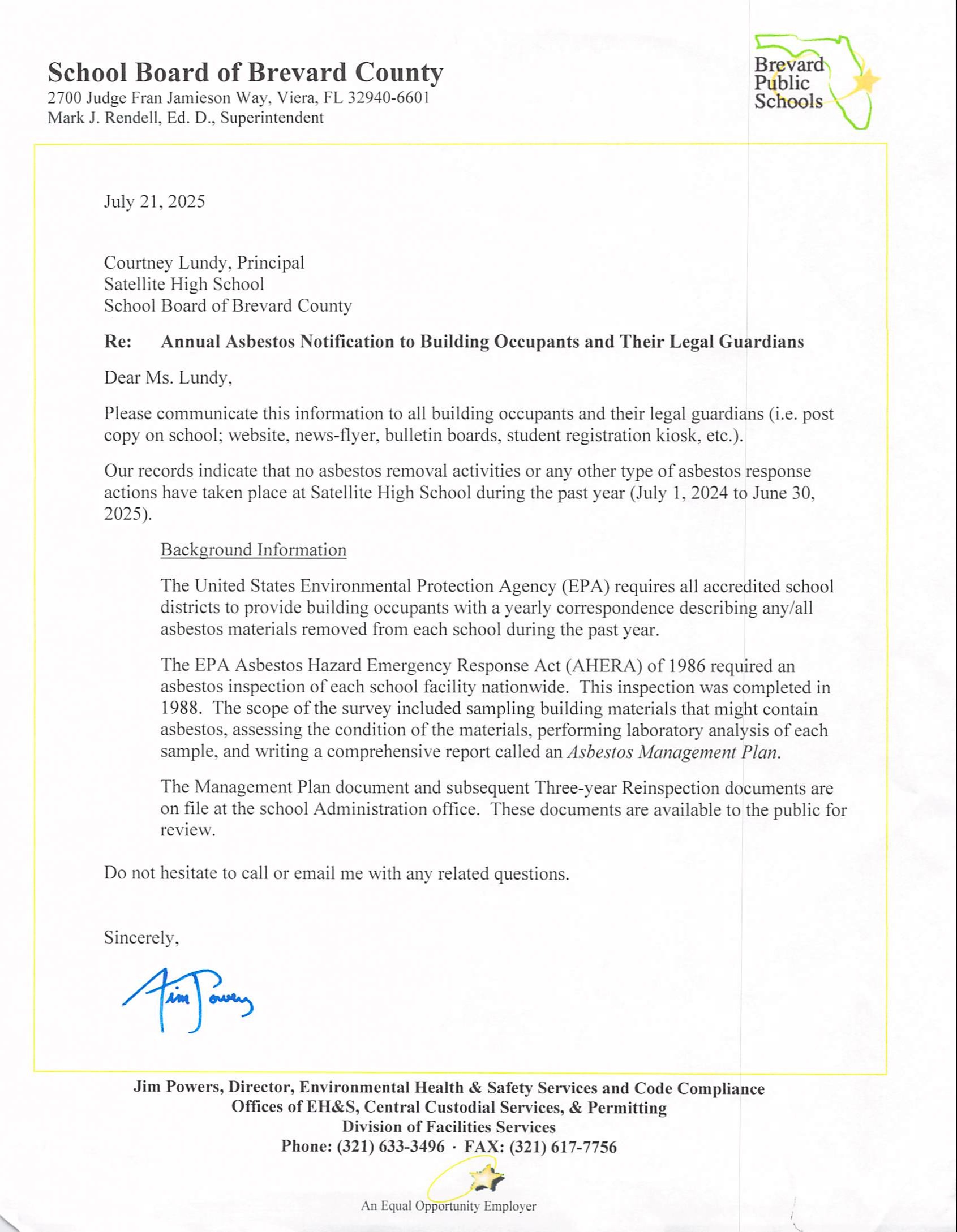asbestos memo