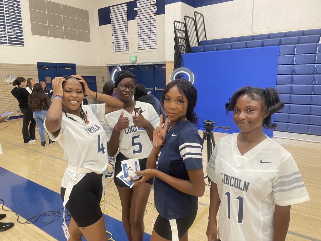 softball team on the basketball court 