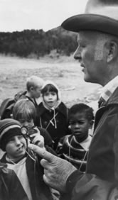 Don Knight with students on the trail at Balarat