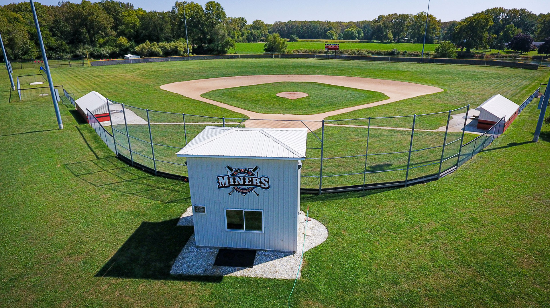 LVC Miners baseball field and crow's nest at Cuba Middle-Senior High School
