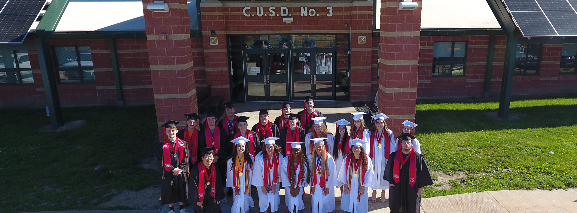 Class of 2026 in front of the Cuba Middle-Senior High School building. 