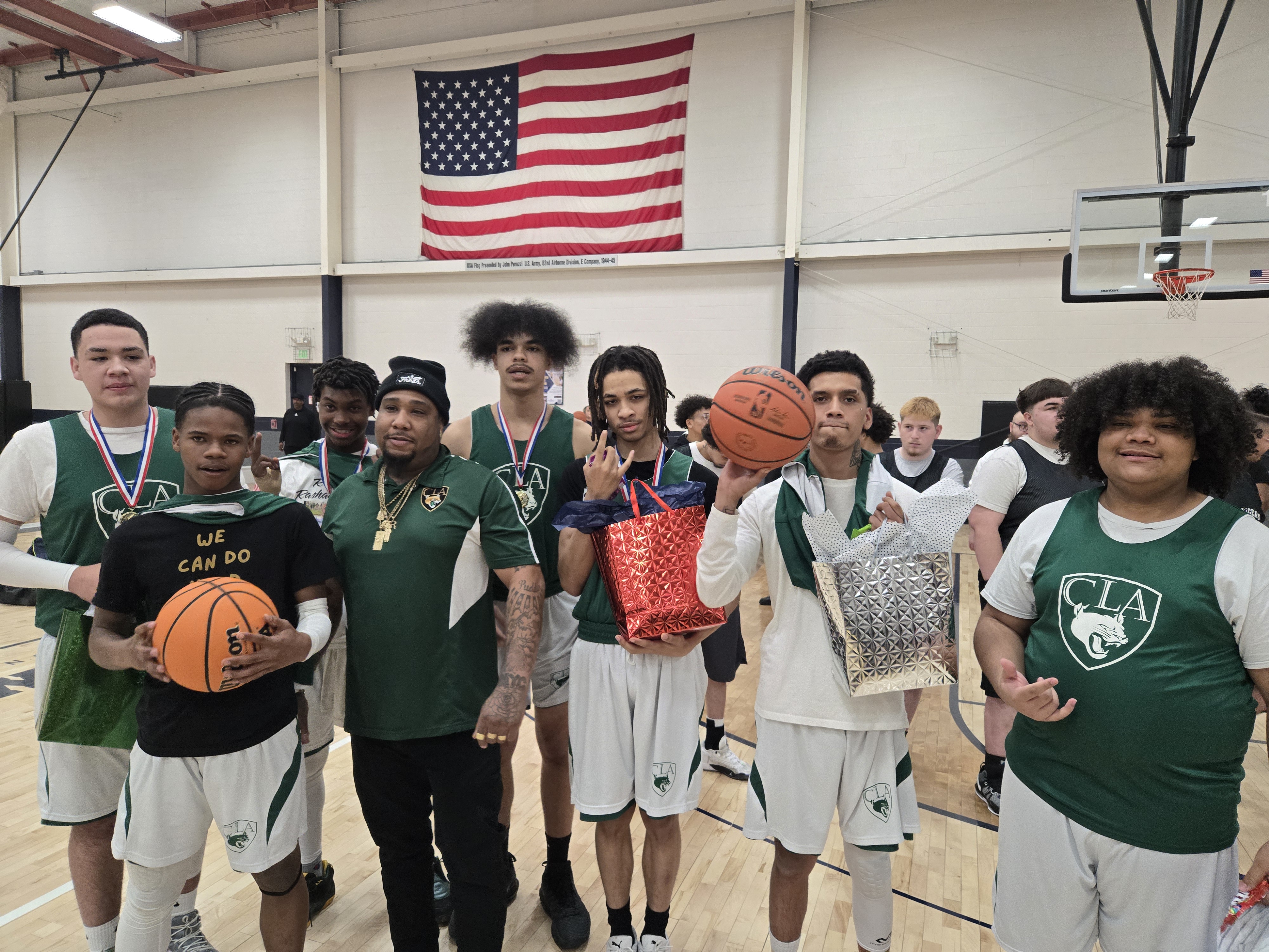 CLA Basketball team Senior Night