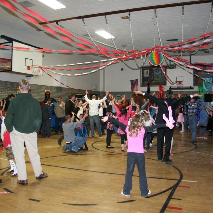 students dancing