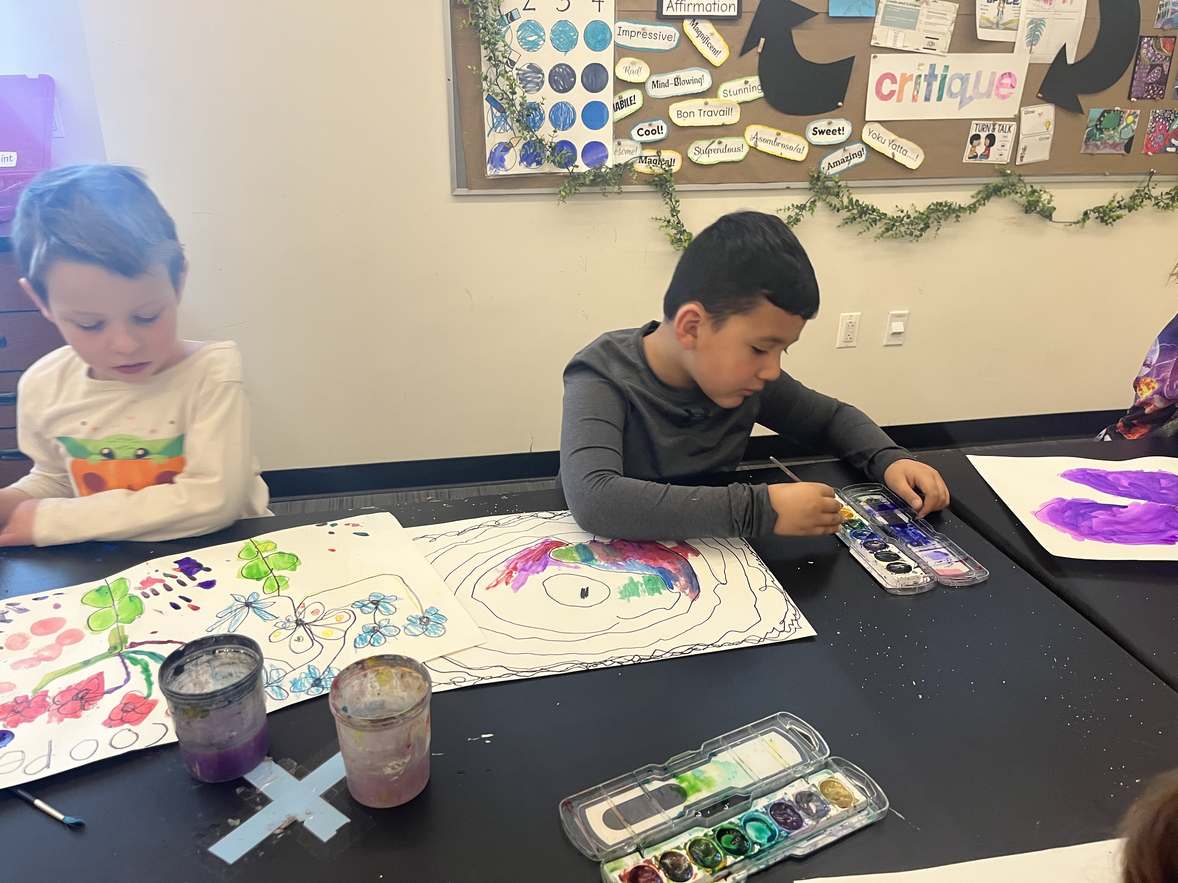Students working at desk