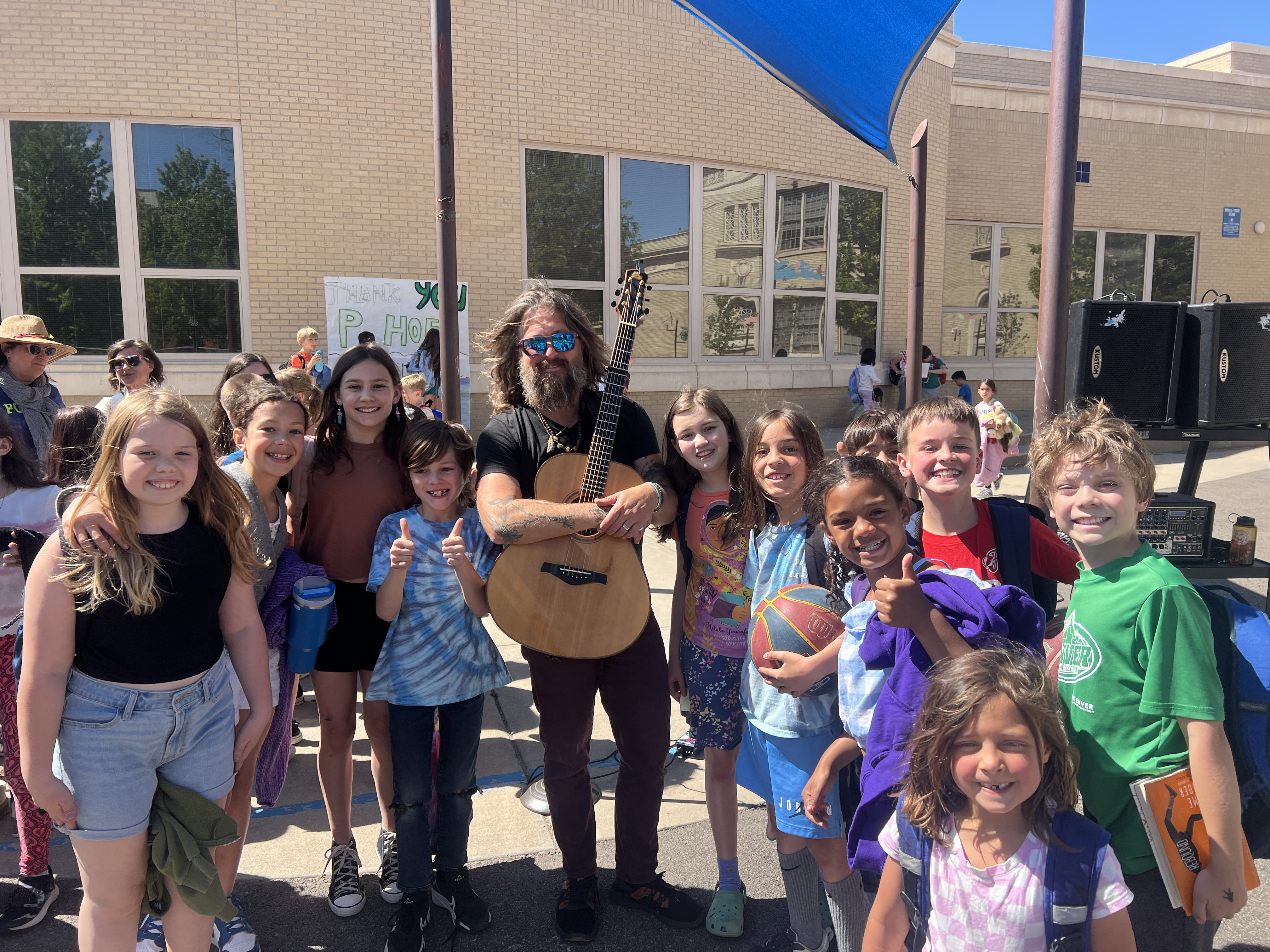 Paul Hoffman and Polaris Students stand together