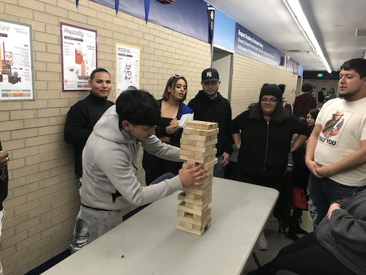 students participating in school activties