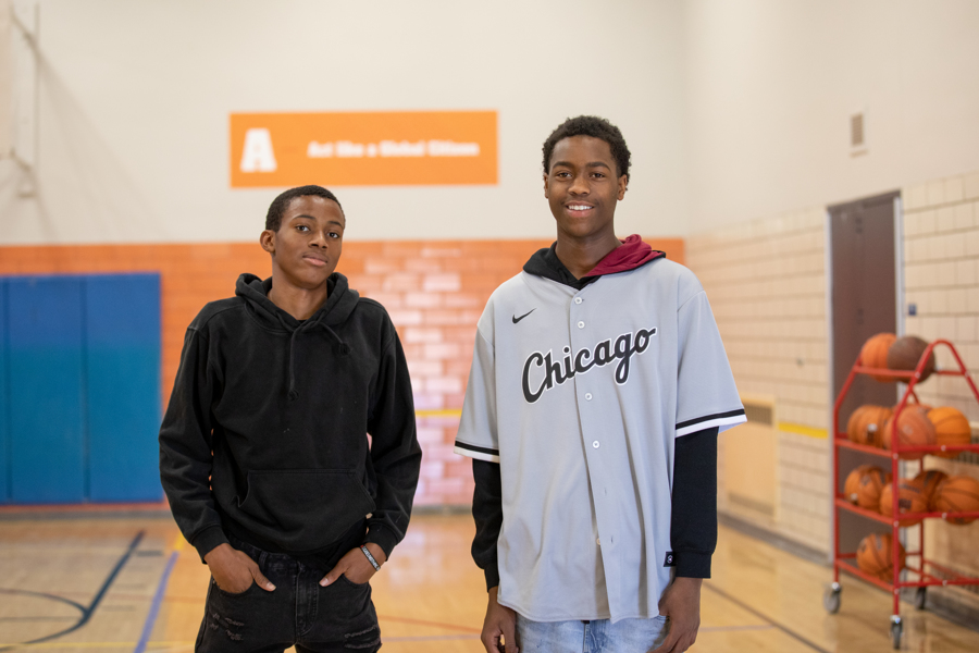 students looking at camera smiling