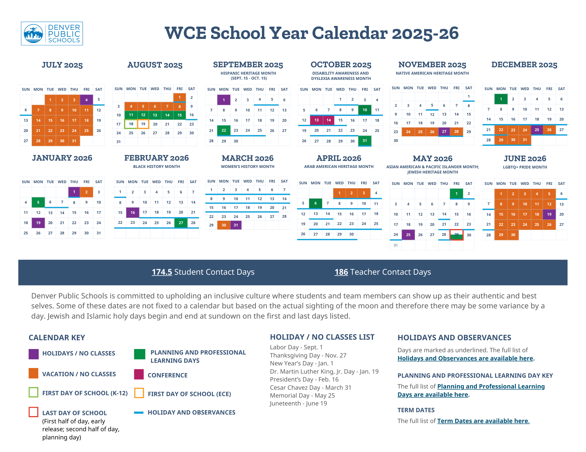 wce school year calendar 25-26