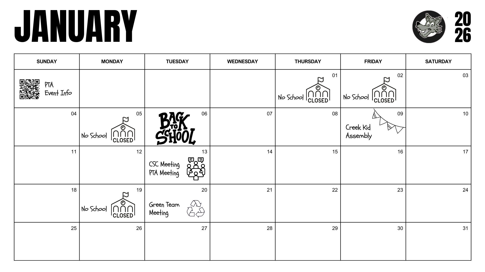 january 2026 calendar