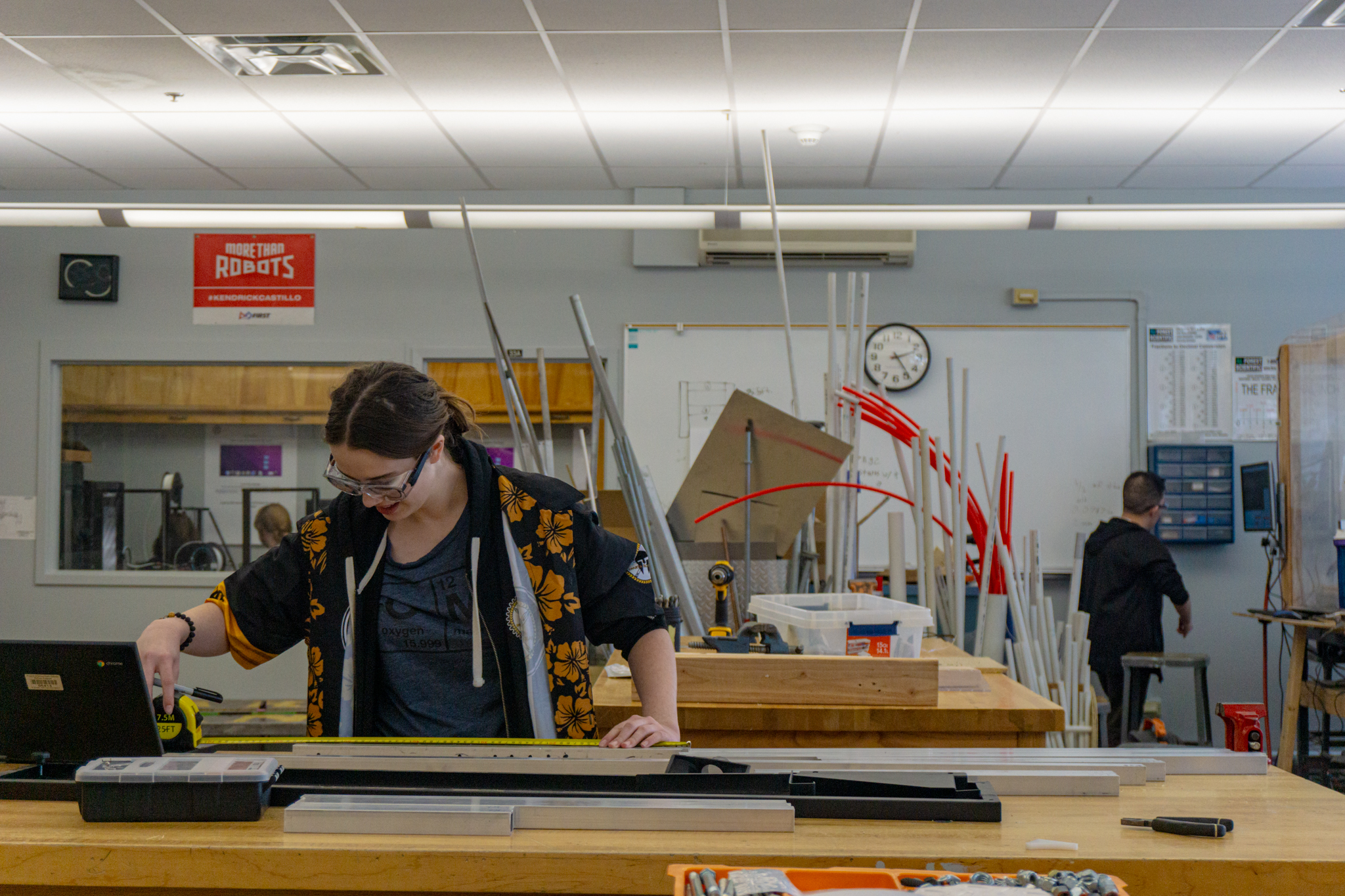 Image 1: Picture of student working on a piece of metal