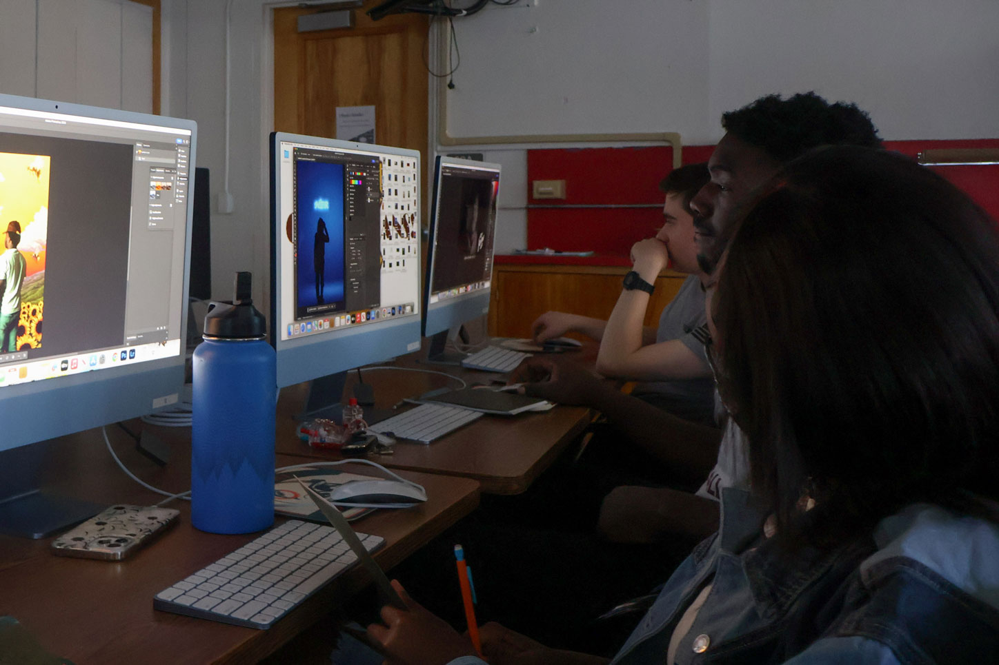 students working on computers